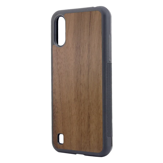 

High quality fashion wood mobile phone case TPU PC cell phone cover for Samsung Galaxy A01