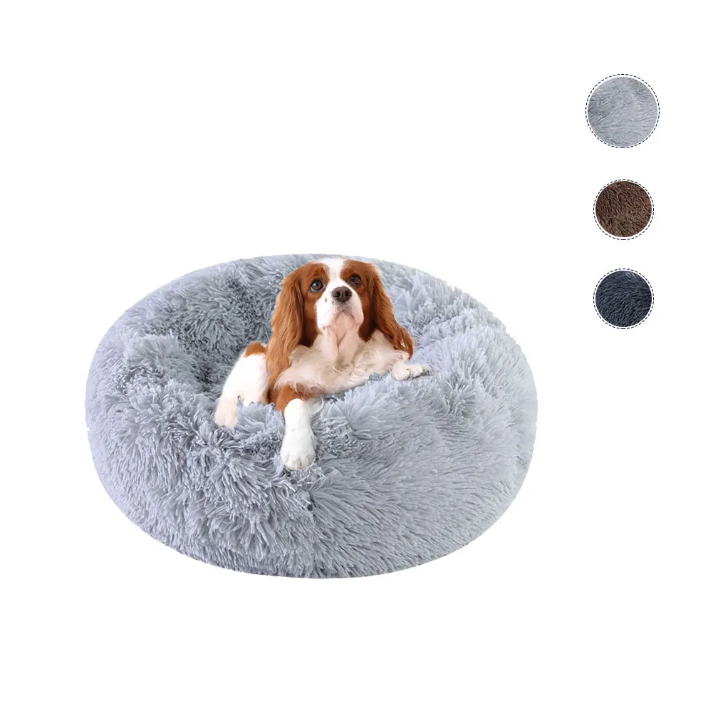 

Factory direct sales cat kennel Plush Faux Fur Dog Beds Cats Comfortable Warm Deep Sleep Pet cat kennel, Gray;dark gray;brown;green;pink