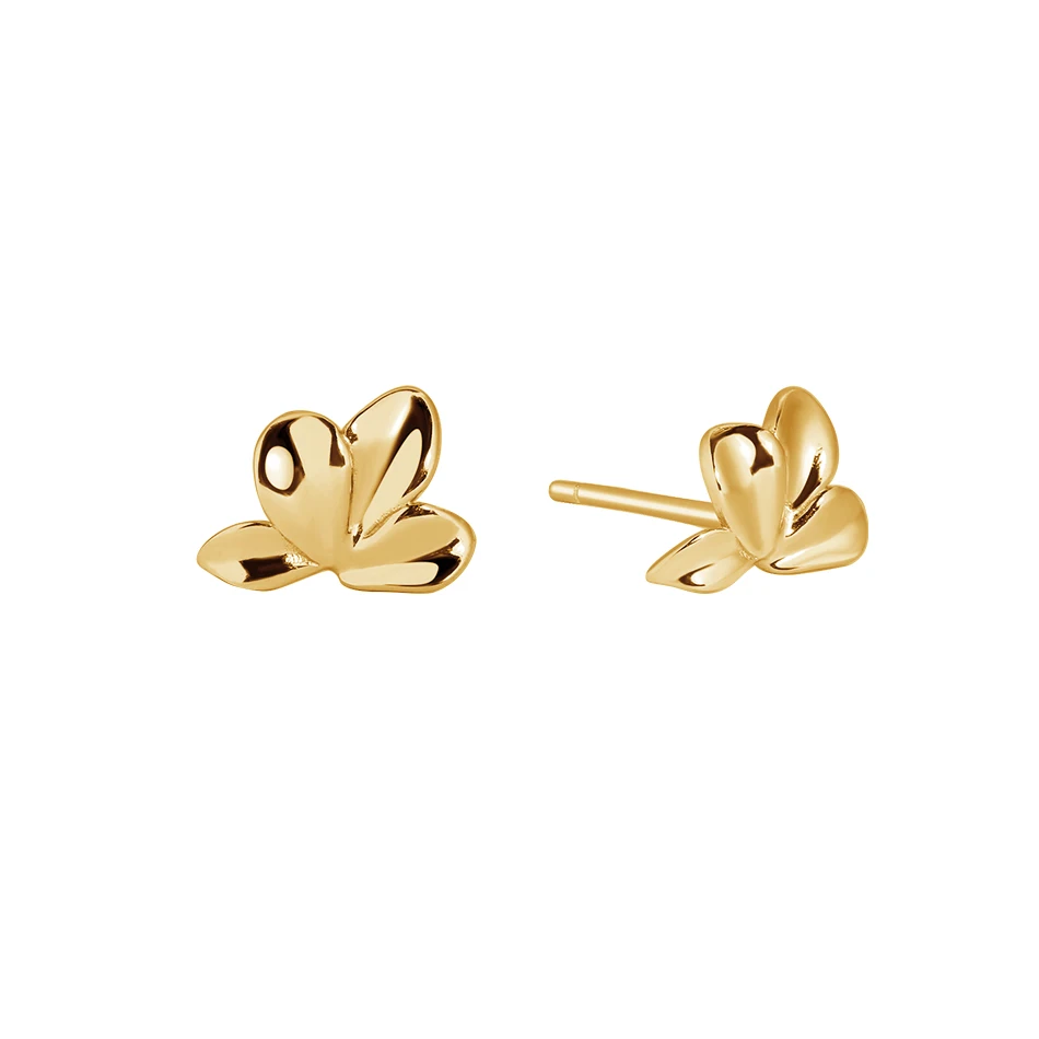 

wholesale 925 sterling silver online fashion 14k gold plated nice gift narcissus gold stud earrings