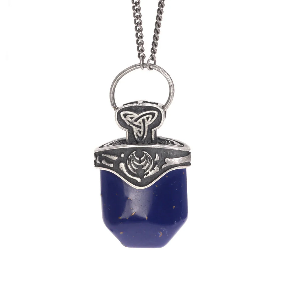 

The Vampire Originals Diaries Mikaelson Pendant Necklace 925 Sterling Silver with Natural Lapis Freya's Talisman Inspired Charm