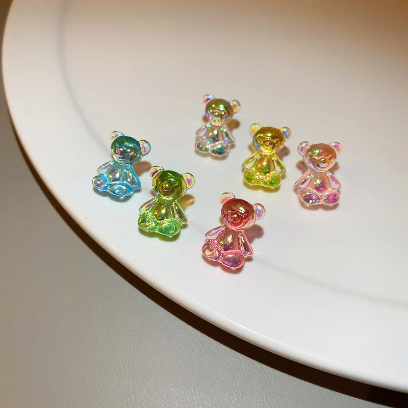 

fashion 6pcs/set colorful stud earring cute bear