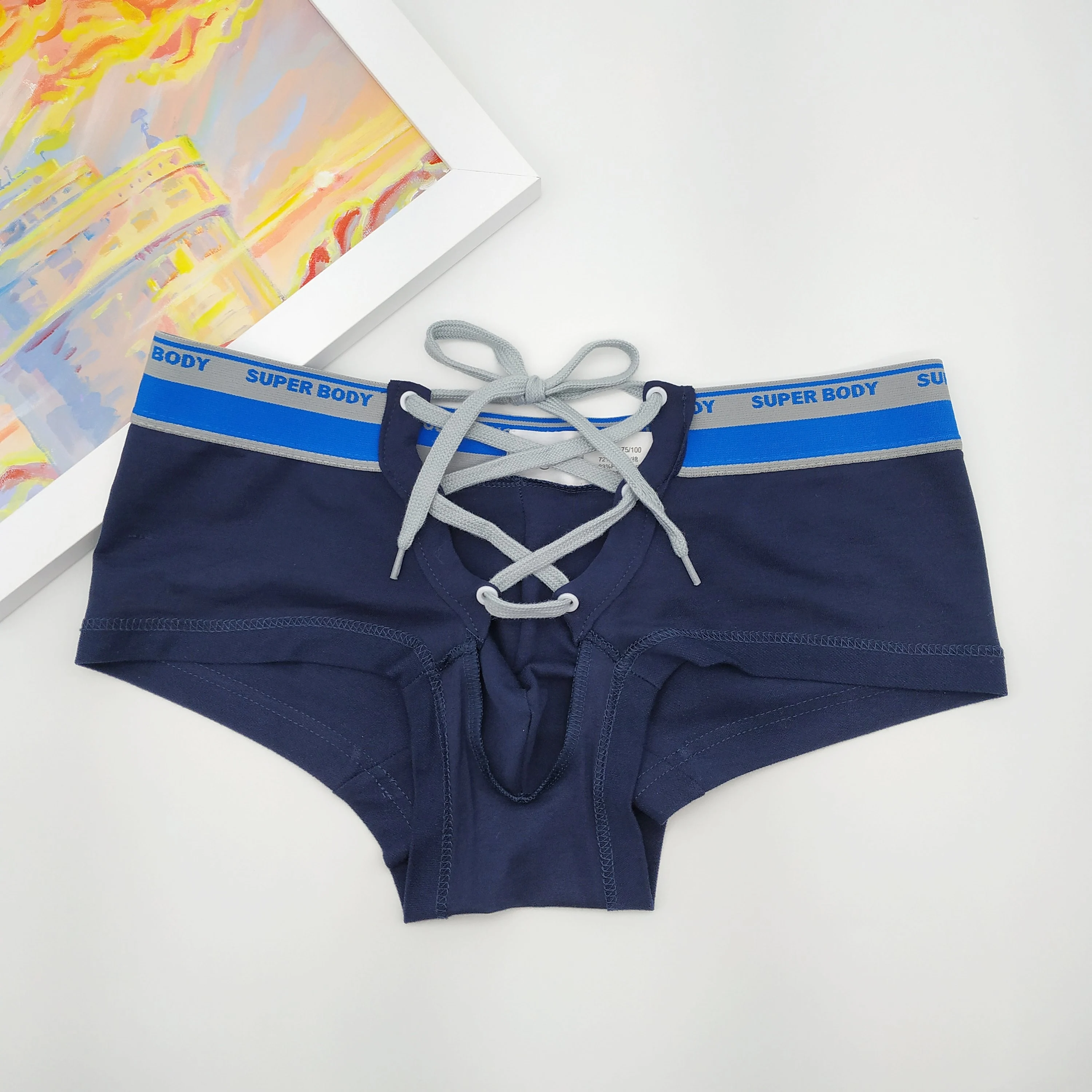 2020新款性感男同性恋透气内衣男士涤纶平角内裤