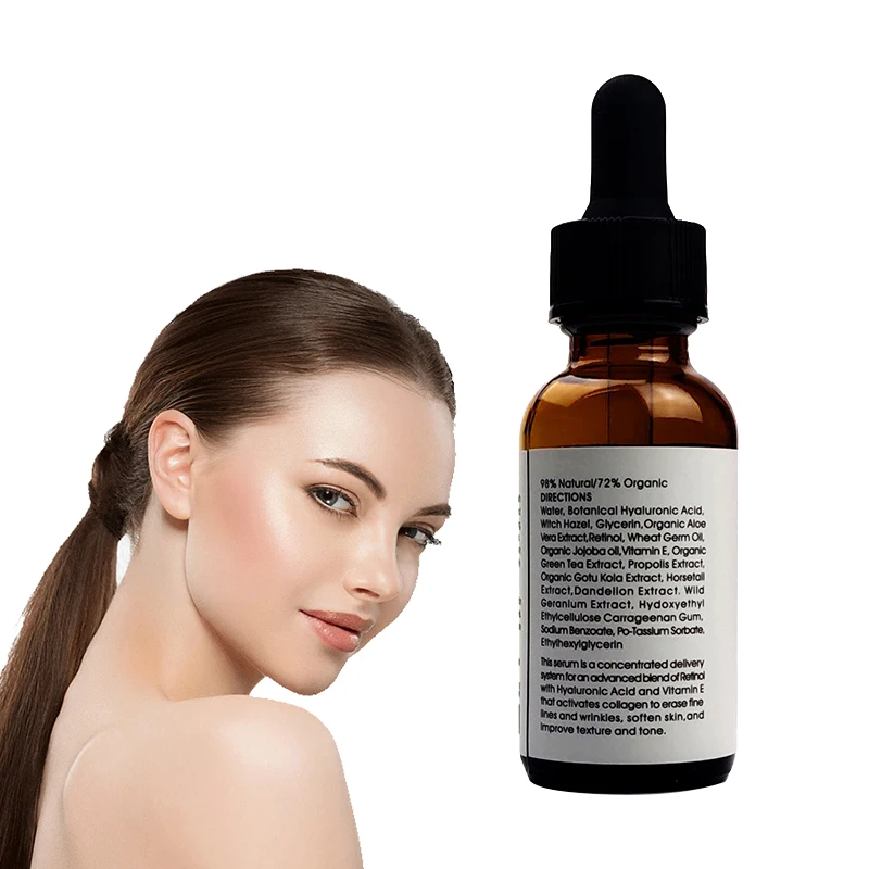 

OEM ODM Natural Retinol Face Serum Moisturizing Anti aging Cuidado Facial Hyaluronic Acid Skin Care Essence Vitamins A Serum