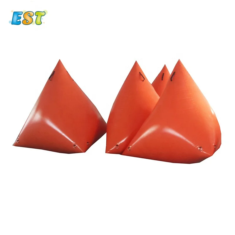 

pvc triangle  inflatable water park buoy swim safety buoy for racing marks for kids, Orange,red,yellow