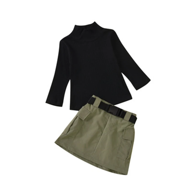 

2020 New Autumn Girls' Suit Children'S Fashionable Toddler Knitted Sweater And Dress Children'S Two Piece Set In Spring, Picture