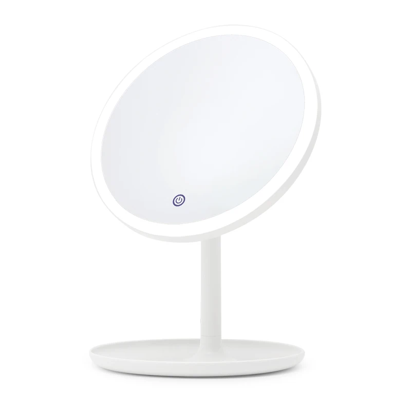 

Wholesale Rose Gold Compact Mirror LED Cosmetic Desktop Mirror, Pink