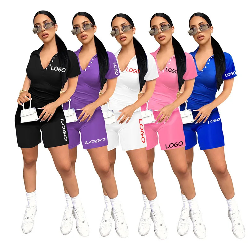 

Free Shipping Wholesale Women Clothing Skinny Short Two-Piece Set Casual 2 Piece Set Women Suit Set, Customized color