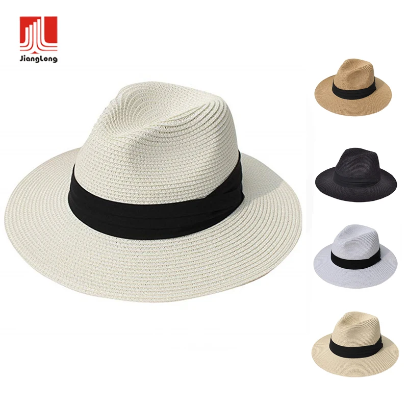 

Customized cheap summer beach plain straw beach hat wholesale women panama hat