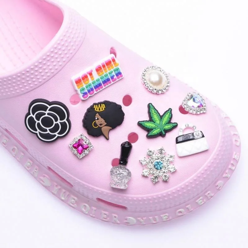 

Eco-friendly Custom Cartoon Cute Soft PVC Shoes buttons Sandals Charms