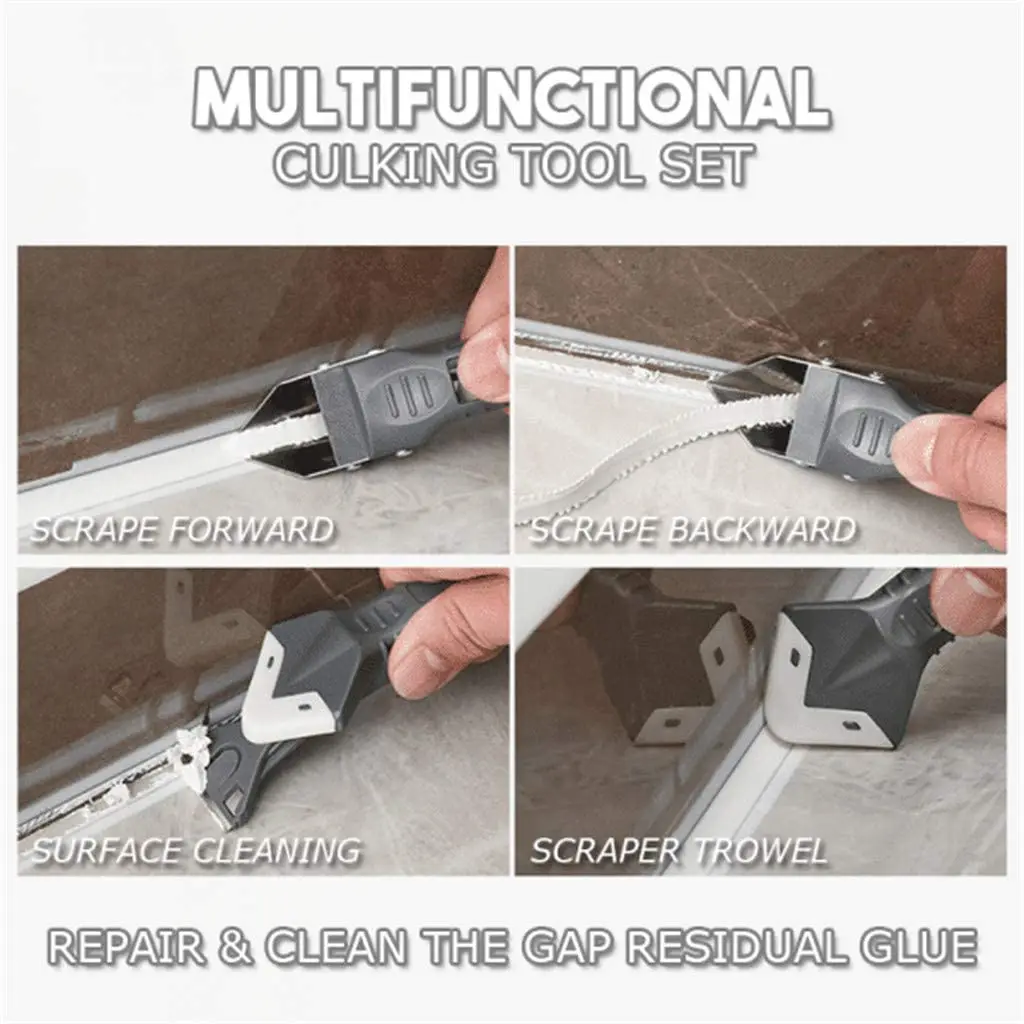 Caulking Tool Kit 5 In 1 Caulking Tools(stainless Steel Head) Silicone