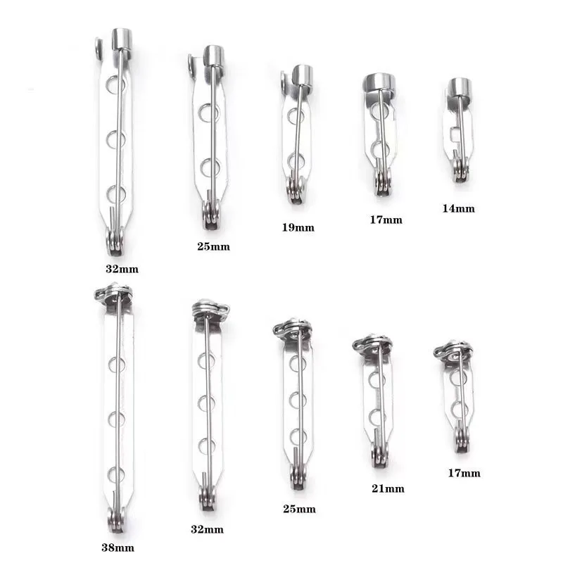 Simple Stainless Steel Brooch Accessory Pin Base With Locking Buckle Assembly DIY Titanium Steel Handmade Jewelry Findings