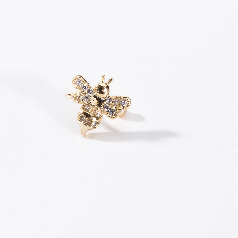 

New 2021 brass GOLD PLATED EARRINGS CUTE FEMALE accessories Bee Earrings