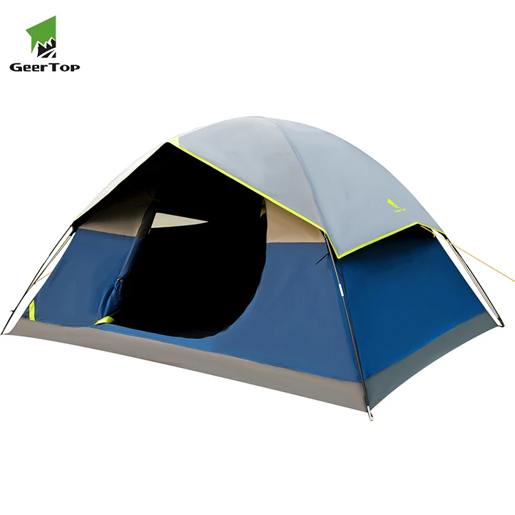 

Hot Sale GeerTop Bestselling Waterproof 4-5person 3season Dome Darkroom tent, Navy+grey