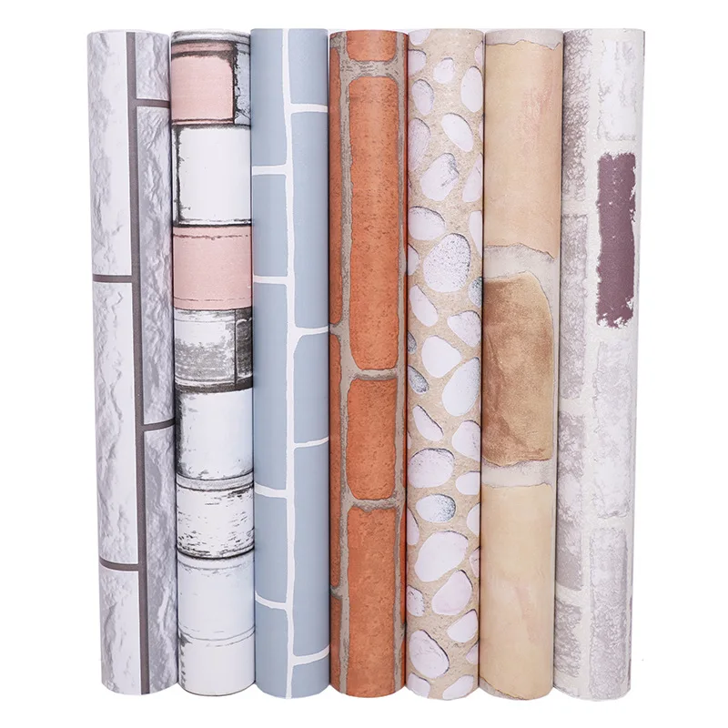 

Factory direct self-adhesive brick pattern wallpaper bedroom living room decoration wallpaper TV background wall sticker, As the picture show