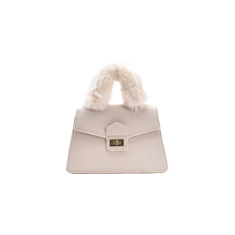 

Wholesale Faux Fur Handbag Girl Brand Bags Solid Handbags For Women 2021