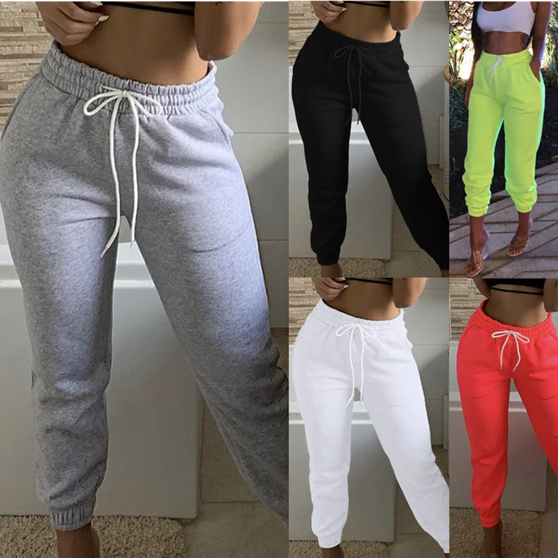 

Womens Sweatpants Drawstring Sweat Pants Women Trousers Track Pants Casual Jogger Pants, Black, white, gray, orange red, light green