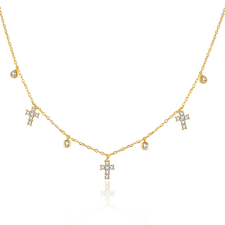 

POLIVA 925 Silver Women logo Necklace Crystal Necklace Pendant Initial Necklace