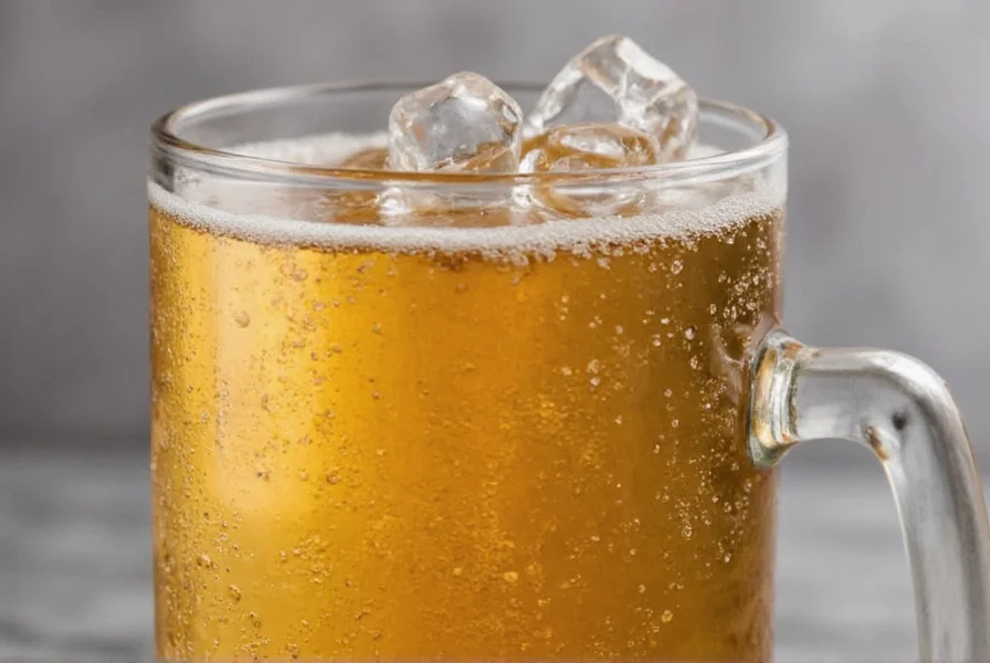 Close-up photograph of ginger root with fresh ginger ale bottle showing condensation