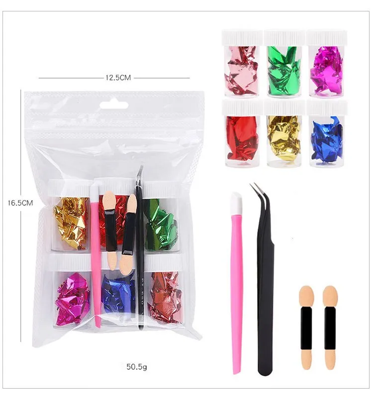 

HOT Nail Art Ultra-thin Color Double-sided Foil Paper Nail Decoration Tool Set
