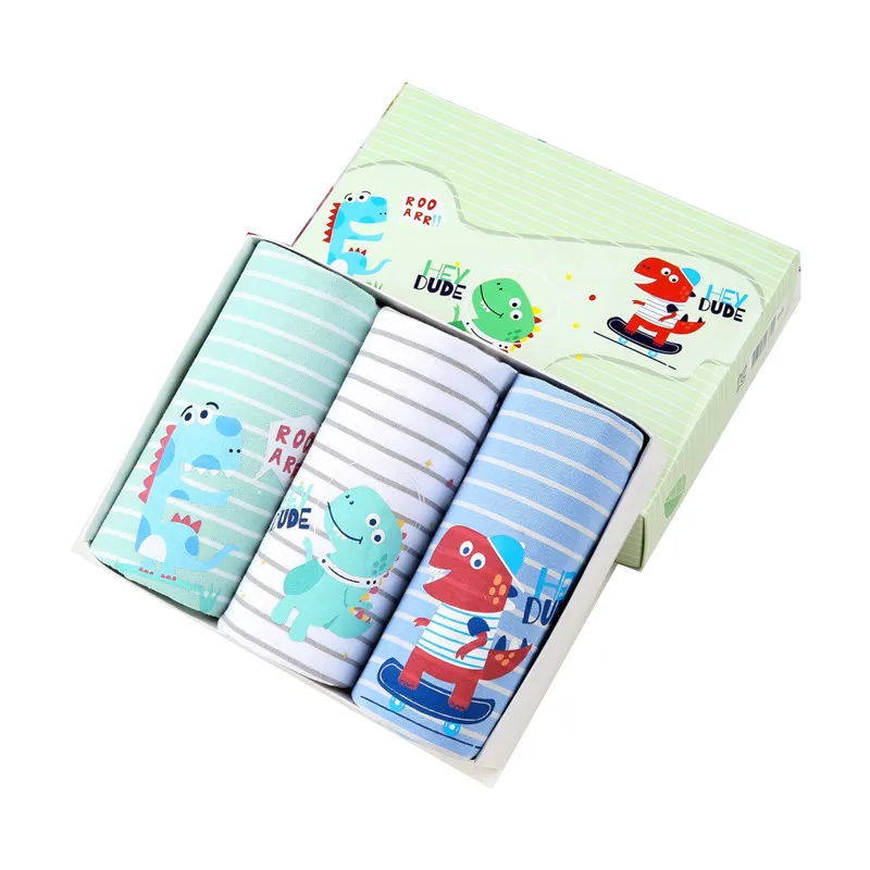 

3 Pcs/box Cotton Shorts boys Underwear Kids Boxer Panties Cartoon Pattern Soft Breathable Briefs Children Teenager For 2-14years