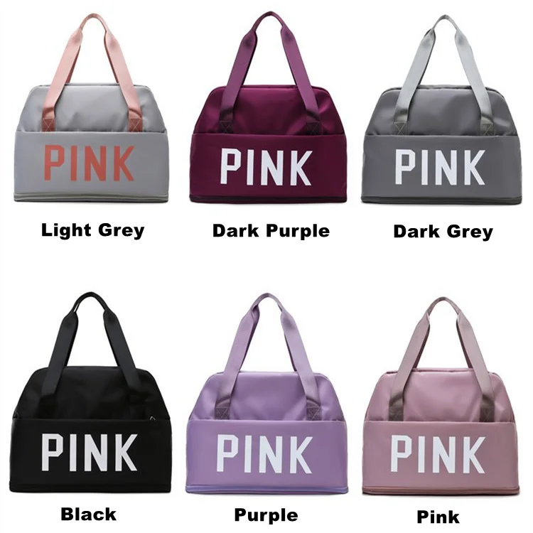 

2022 New Sports Yoga Bag Single Shoulder Large Capacity Portable Travel Bag Pink Shopping Tote Duffel Bags For Womens, Customized color