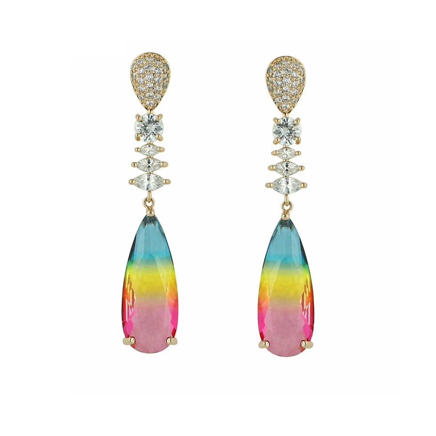 

YSearring-320 xuping jewelry promotion wholesale color stone Tassel fishbone earrings for women