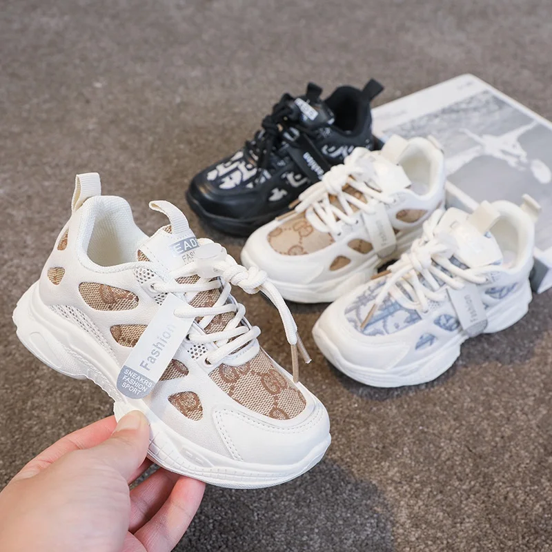

2020 New Kids Casual Shoes Mesh Children's Tennis Breathable Lace Up Sport Shoes Fashion Footwear Girls Boys Shoes Children Kid