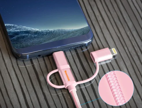 Shenzhen WamaxLink Type C micro Lightning cable charging 3 in 1 usb cable - ANKUX.COM