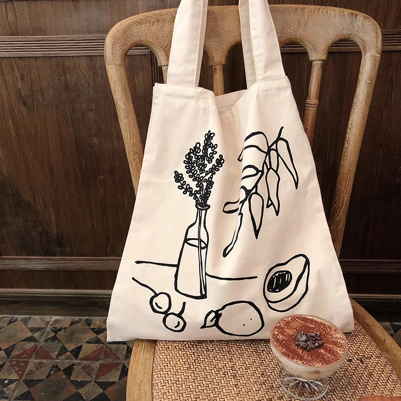 

2021 summer custom plain single shoulder handbag canvas shopping bags female Tote bags available wholesale