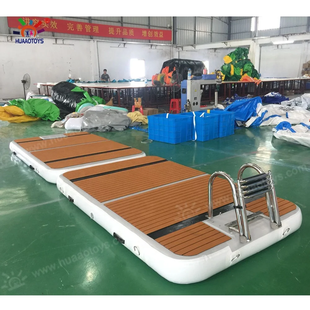 

Inflatable Floating Platform Swimming Water Island Jet Ski Dock Mat DWF Material for Sale, Teak eva