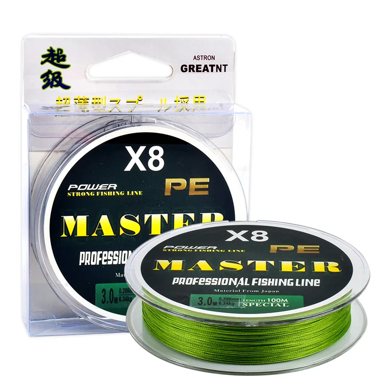 

Manufacturer supply Strong strength X8 strand pe fishing line multifilament line for fishing 100meter, Green,gray,yellow,blue,pink,multi