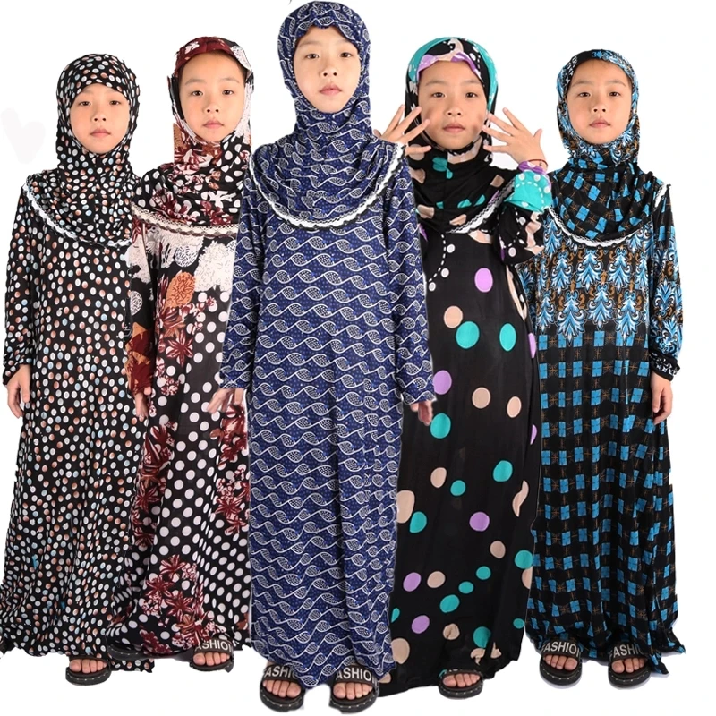 

2020 printed muslim girl abaya hijabs and Dress prayer clothing Islam abaya YM019a, Mix print