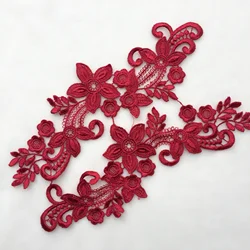 Multi color water soluble bridal lace flower applique embroidery