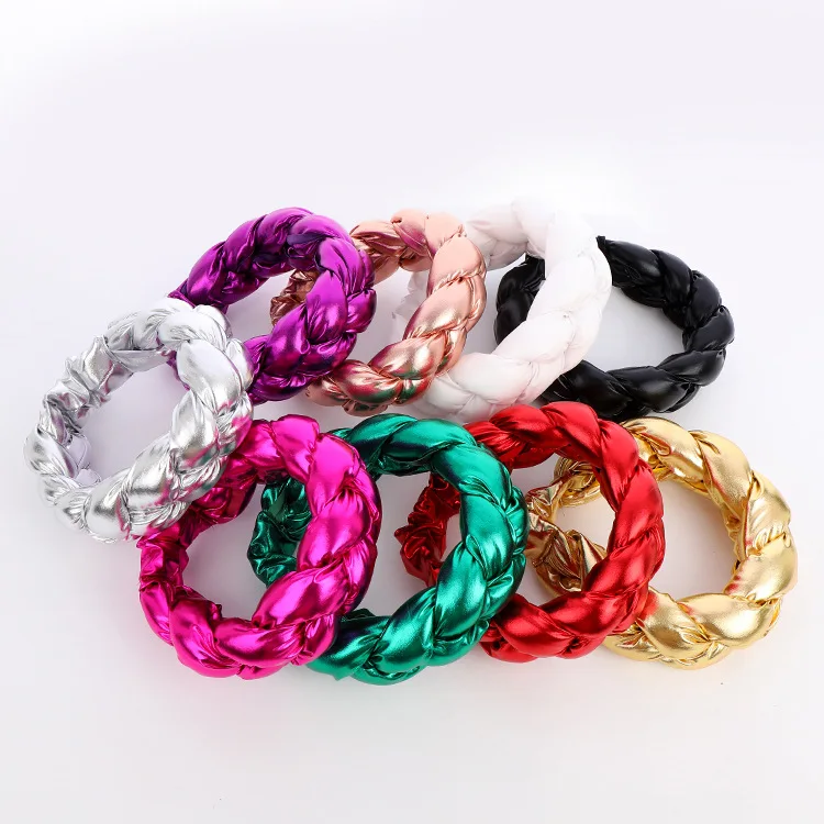 

Wholesale New twist braided Headband multicolor stretch hair tie Polyester hair band manufacturers in stock