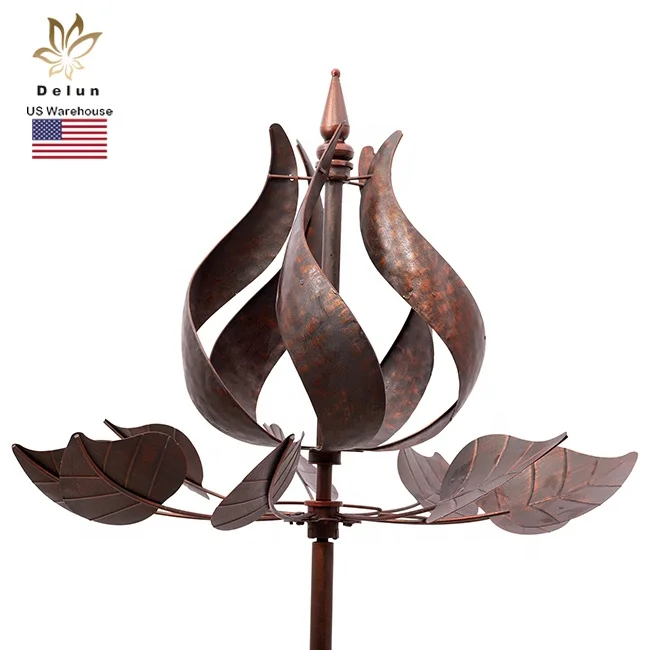 

Copper Tulip Metal Yard Windmill Wholesale Metal Wind Spinner for Garden Decor