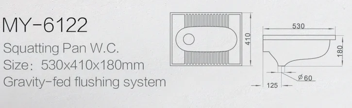 
2019 Chinese Modern Porcelain Bathroom Standard Size Price Flush Squat Toilet 