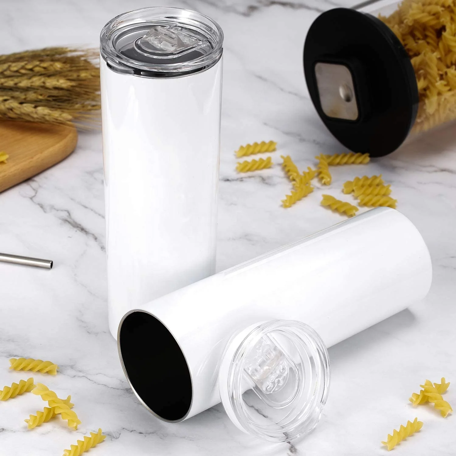

China Wholesale Cheap Heat Press Unique 20 Ounce Stainless Steel Clear Blank White Regular Sublimation Straight Skinny Tumbler