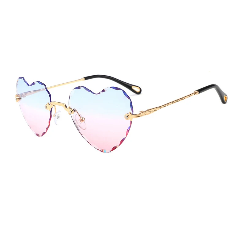

2020 New Sunglass Fashion Heart Shape Rimless Sunglasses For Men And Women