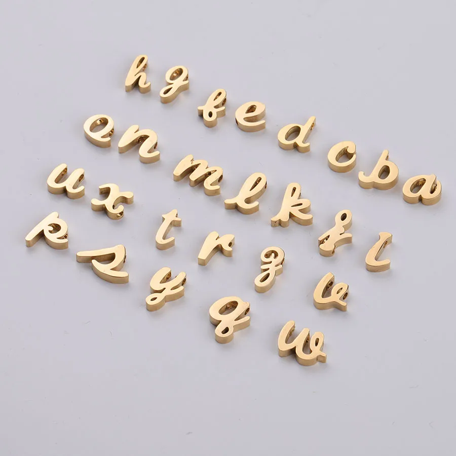 

Ready To Ship Mirror Polished Stainless Steel English Alphabet Letter Beads A-Z Letter With Small 1.8mm Hole