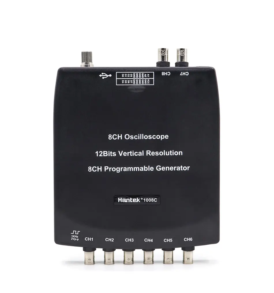 

Hantek 1008c Automotive Oscilloscope/DAQ/Programmable Generator Handheld 8 Channels USB Oscilloscopes with Auto Ignition Probe