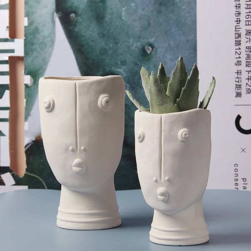 

Cement Family Plant Pot Unique Flower Pots gardening ornaments ceramic potted green plants, Customized color