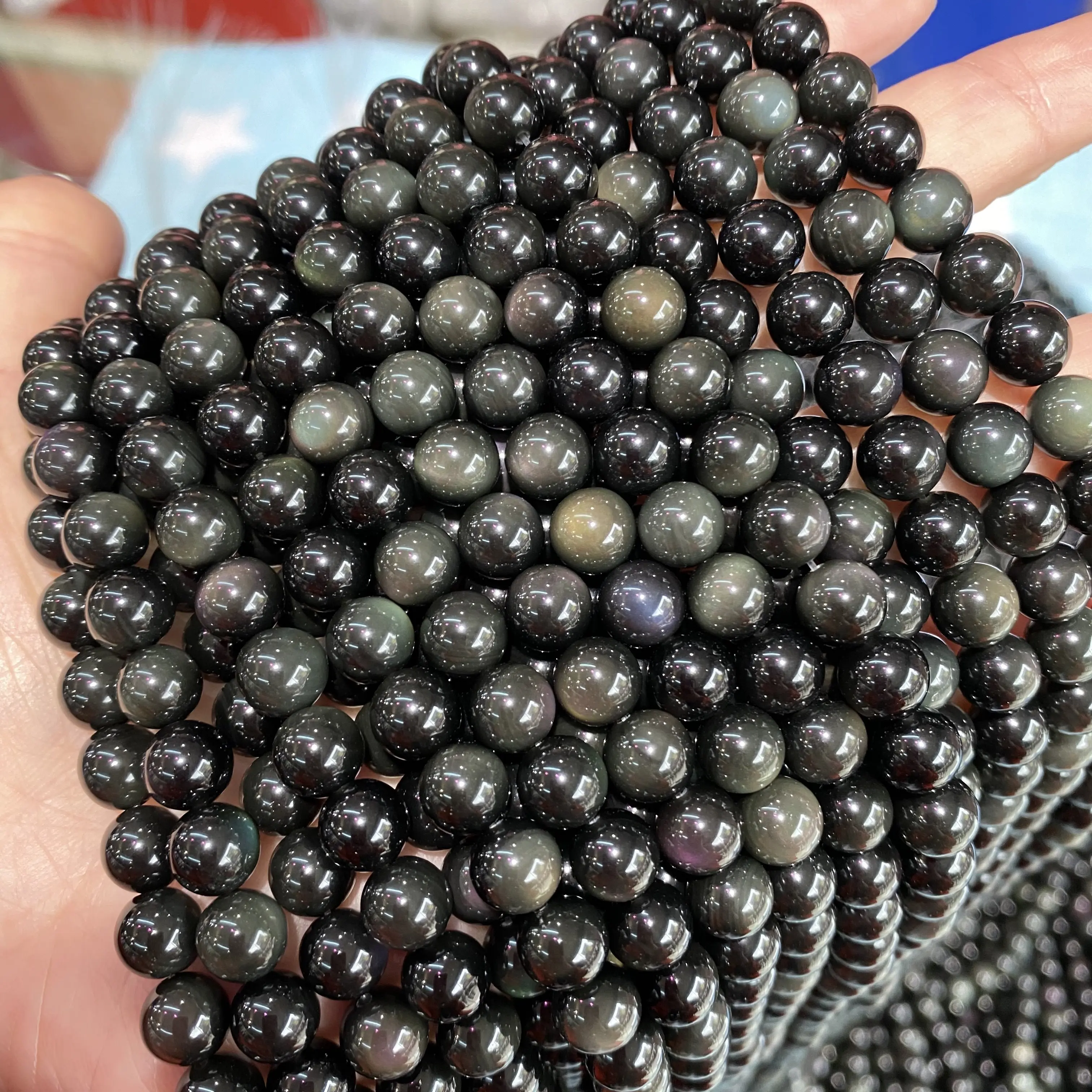 Obsidian In Bulk Sale Natural Reflective Gemstone 16/18mm Loose Round ...