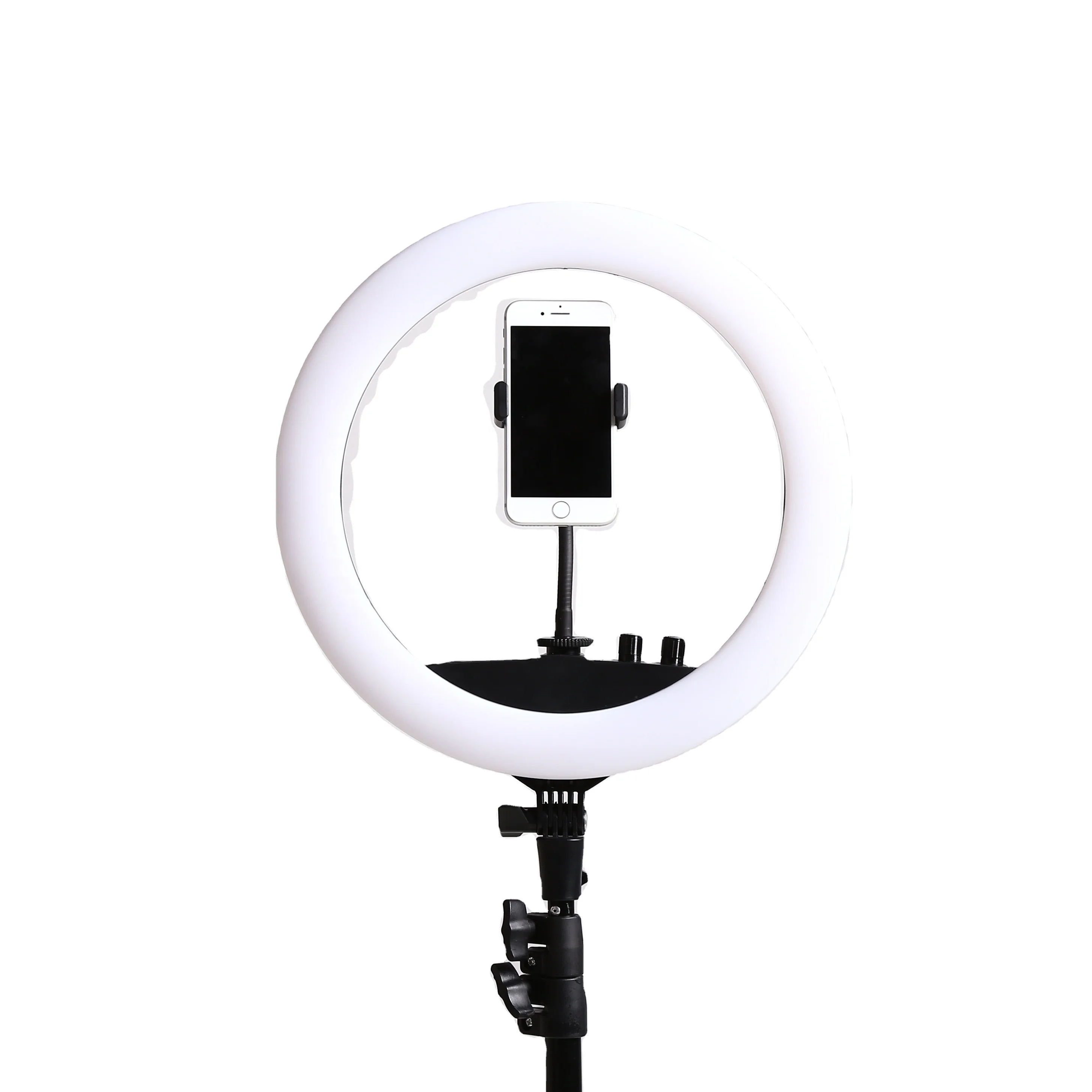 

14" LED Selfie Ring Light for Live Stream/Makeup/YouTube Video, Dimmable Beauty Ringlight with Tripod Stand Cell Phone Holder