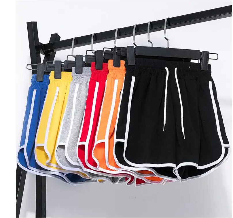 

Summer cotton casual Drawstring gym athletic Elastic Waist running shorts women, Custom color