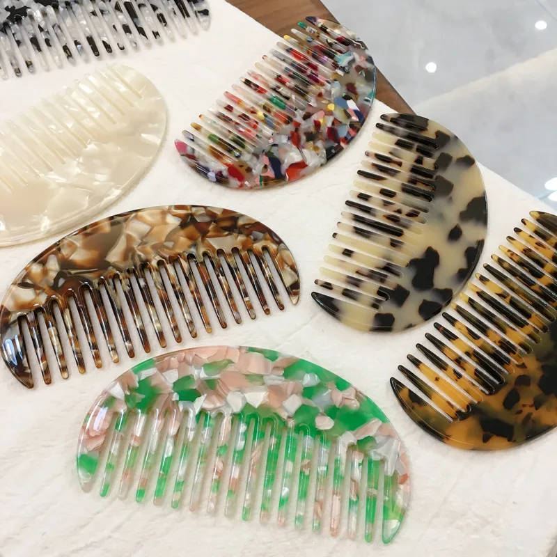 

Fashion Bridal Hair Comb Leopard Thick Hair Comb Acetate Thick Tortoise Comb for Girls