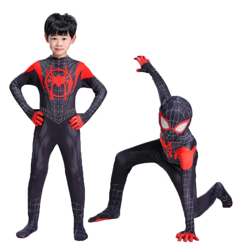 

Superhero Black Zentai Suit for Halloween TV&Movie Cosplay Black Spider Man Costume for Kids&Adults, Picture shown