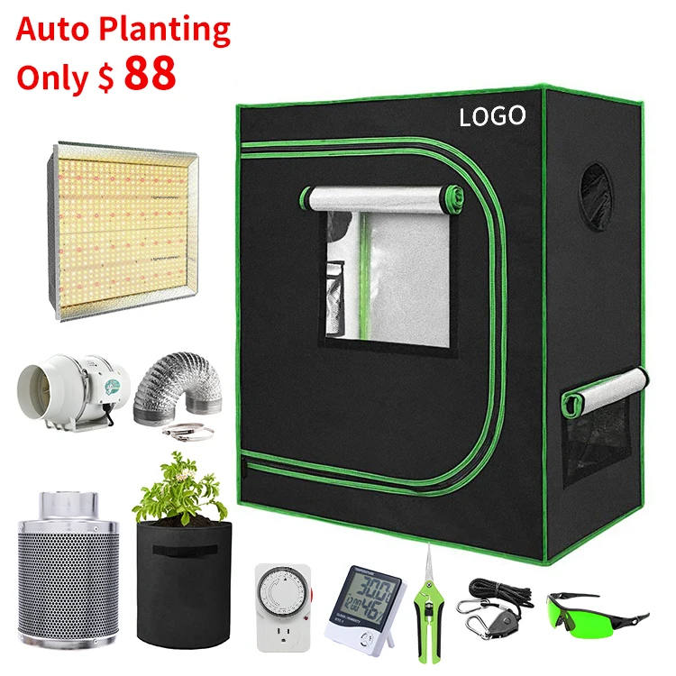 

Custom Logo 300X300X200 Mushroom Vegetable Growing Dark Room Growing Box 600D Oxford Box Complete Full Kit Plant Grow Tent