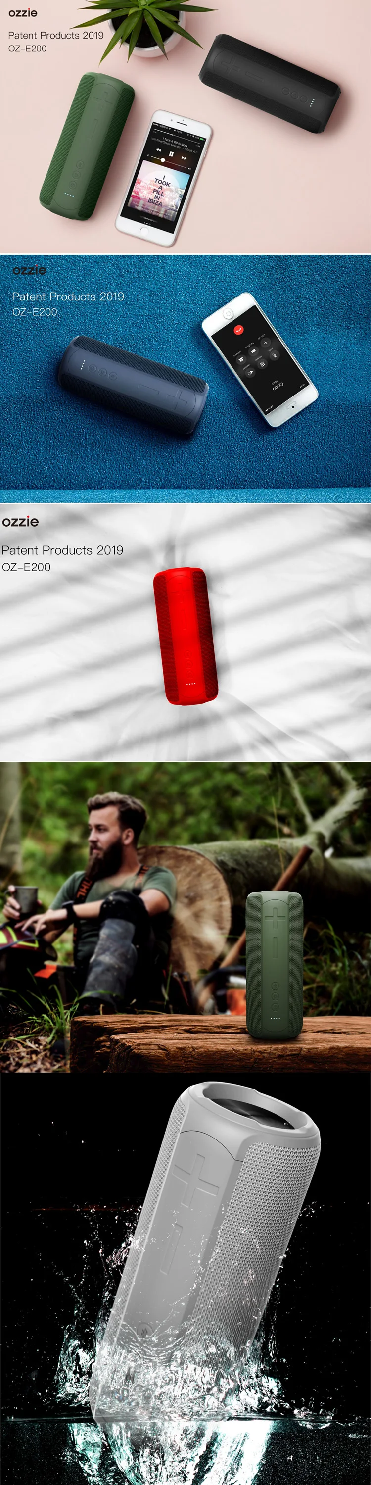 OZZIE Best Outdoor Speakers Bluetooth Portable Wireless 20W With IPX7 Waterproof - ANKUX.COM