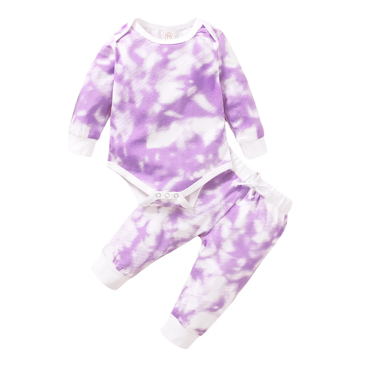 

Custom Cotton Soft Unisex Baby Outfits Tie Dye Set Toddlers Lounge Wear Set Baby Boys Sleepwear, Green, brown, purple or customized color