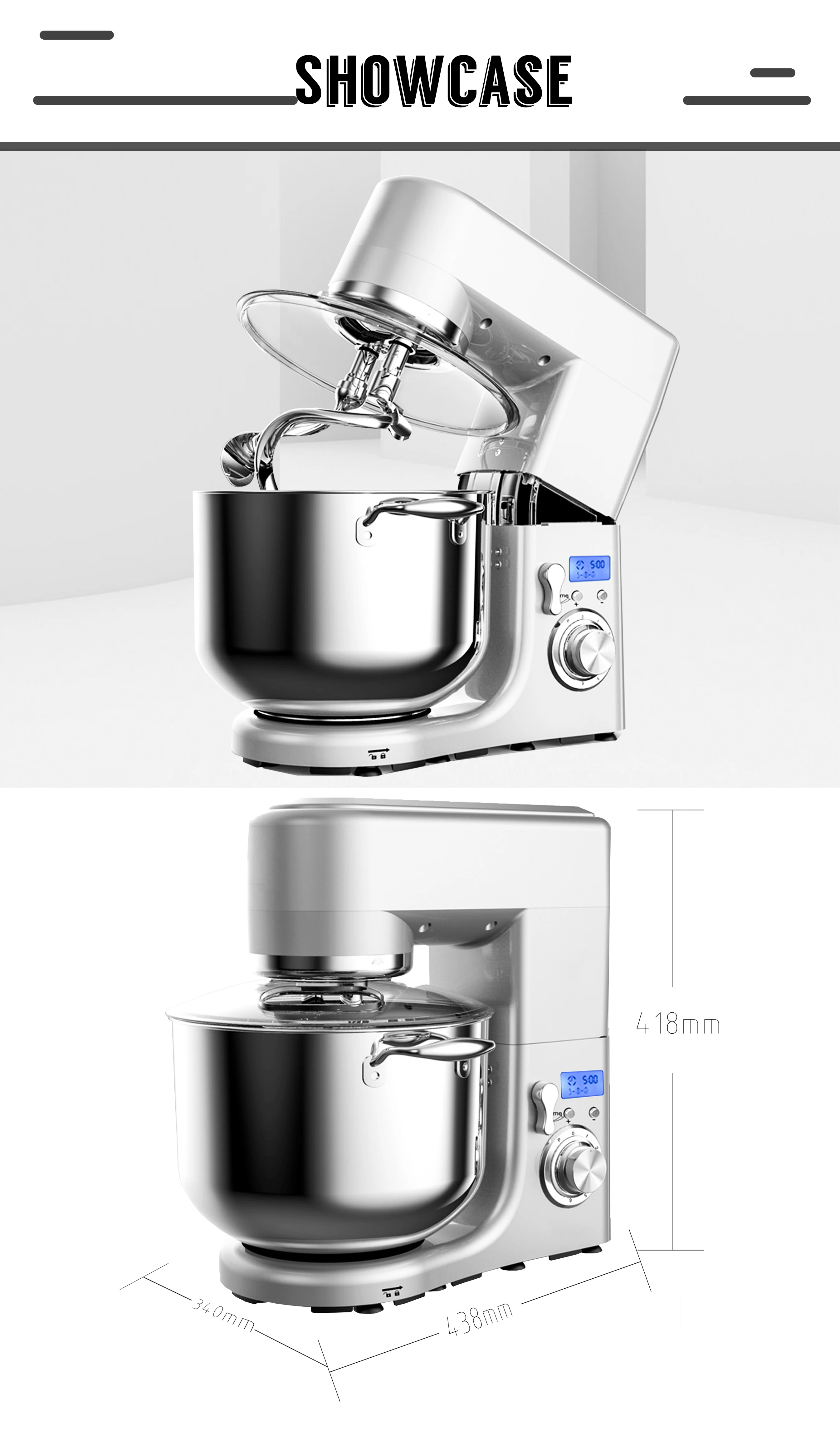 Stainless steel 10 liter ood mixer bracket automatic flour egg bread planetary mixer